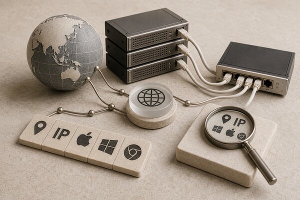 نمایش آدرس IP سیستم عامل و مرورگر - show my IP and UA - آی‌پی من چیست - what is my IP - اطلاعات مرورگر - browser info - سیستم عامل کاربر - user OS - تشخیص یوزر ایجنت - user agent checker