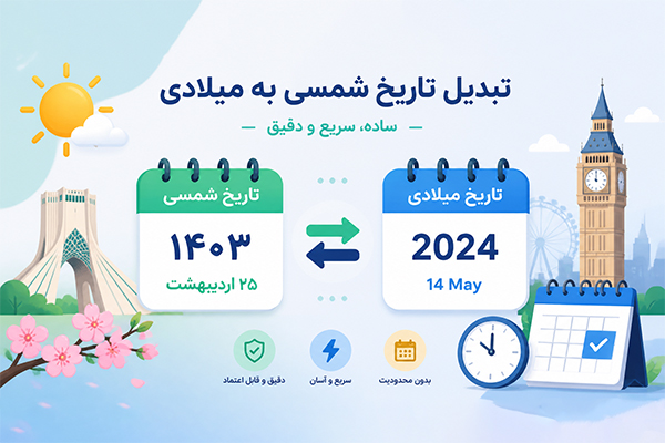 مبدل تاریخ شمسی به میلادی و بلعکس