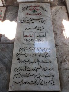 عکس مزار شهید ابراهیم میرزائی فرزند محمود