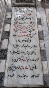 عکس مزار شهید اصغر گودرزی فرزند رضا