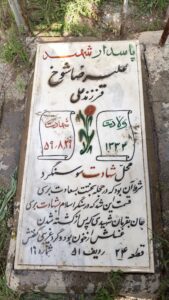 عکس مزار شهید علی رضا شوخ فرزند علی