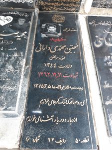 عکس مزار شهید مجتبی محمدی دارانی فرزند همایون