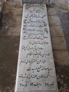 عکس مزار شهید محمدرضا فردمحمدی فرزند بهلول
