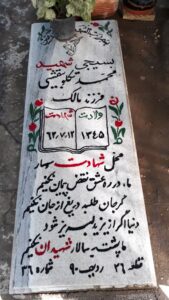 عکس مزار شهید محمد تکلوبیغش فرزند مالک