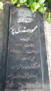 عکس مزار شهید محمود صفدری پور فرزند داود